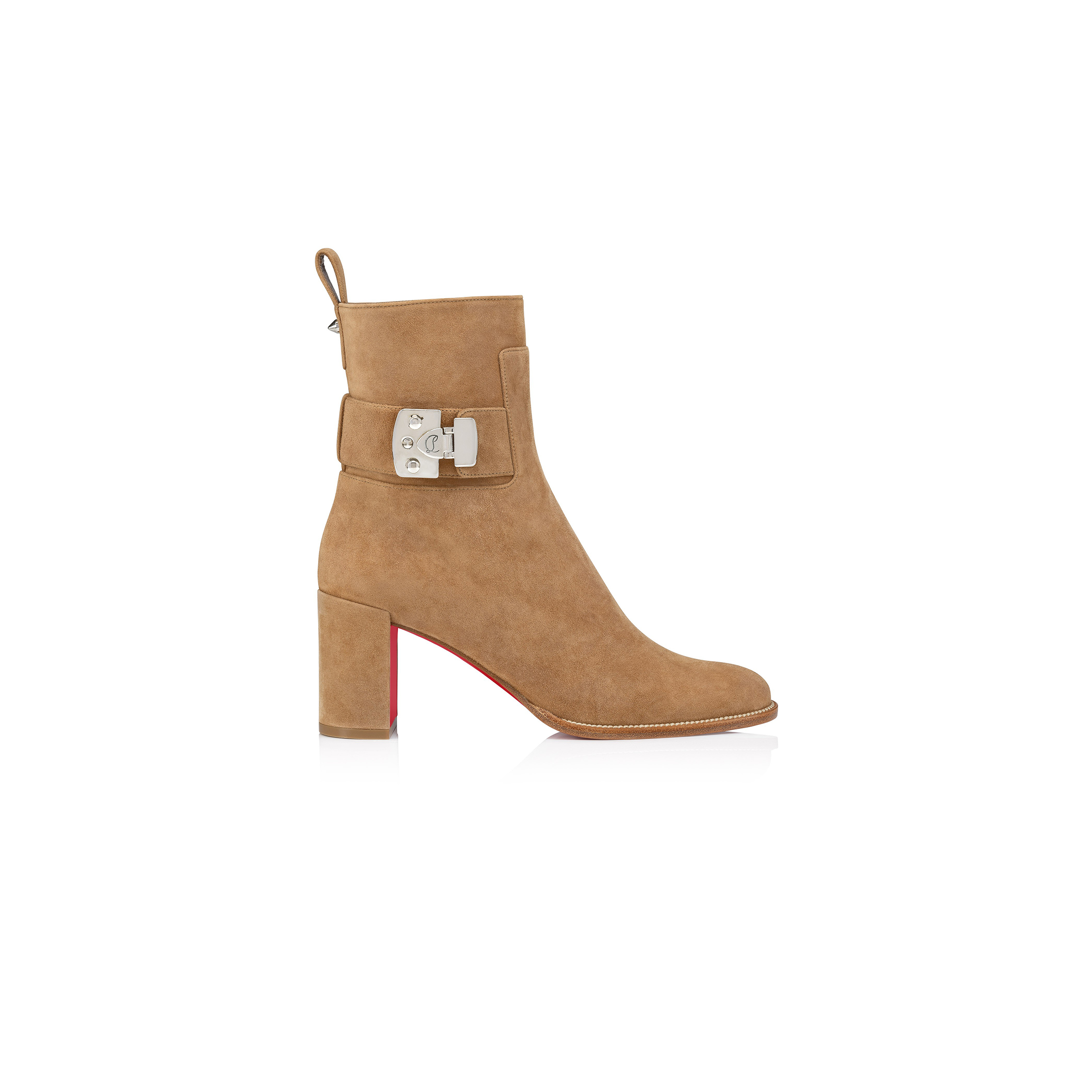 Ch**an louboutin booty lock 70 mm low boots-veau velours-lionne-women 1250326f486